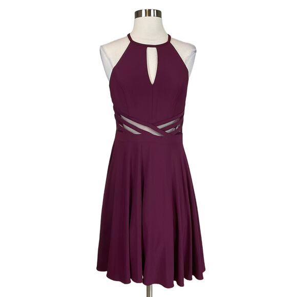 XSCAPE Women's Cocktail Dress Size 6 Burgundy Red Sleeveless Fit and Flare